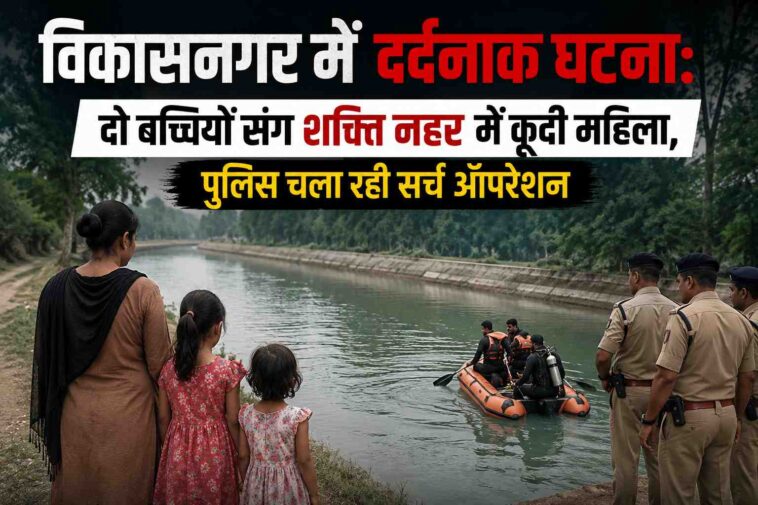 विकासनगर में दर्दनाक घटना: दो बच्चियों संग शक्ति नहर में कूदी महिला, पुलिस चला रही सर्च ऑपरेशन